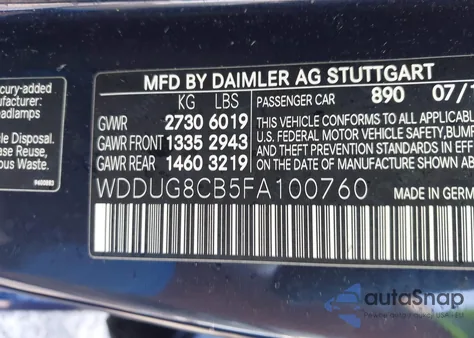 2015 Mercedes-Benz S 550 z USA, uszkodzony, nr VIN WDDUG8CB5FA100760